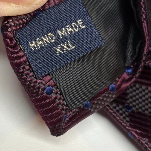 Hisdern XXL Neck Tie Purple Blue Geometric NWT Corpcore Work‎ Office Classic - Picture 4 of 10